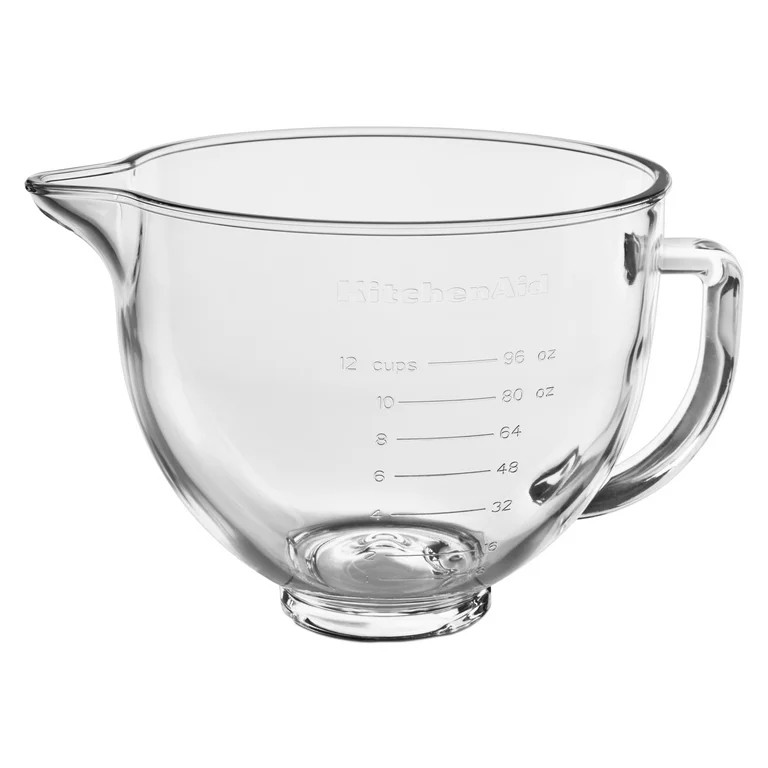 KitchenAid 5 Quart Tilt-Head Glass Bowl with Measurement Markings, Clear, KSM5NLGB | Walmart (US)
