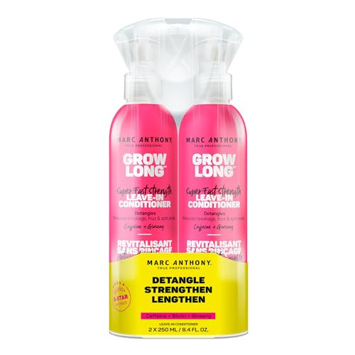 Marc Anthony Leave-In Conditioner Spray & Detangler, Grow Long Biotin, 2-pack - Anti-Frizz Deep Conditioner For Split Ends & Breakage - Vitamin E, Caffeine & Ginseng for Curly, Dry & Damaged Hair | Amazon (US)