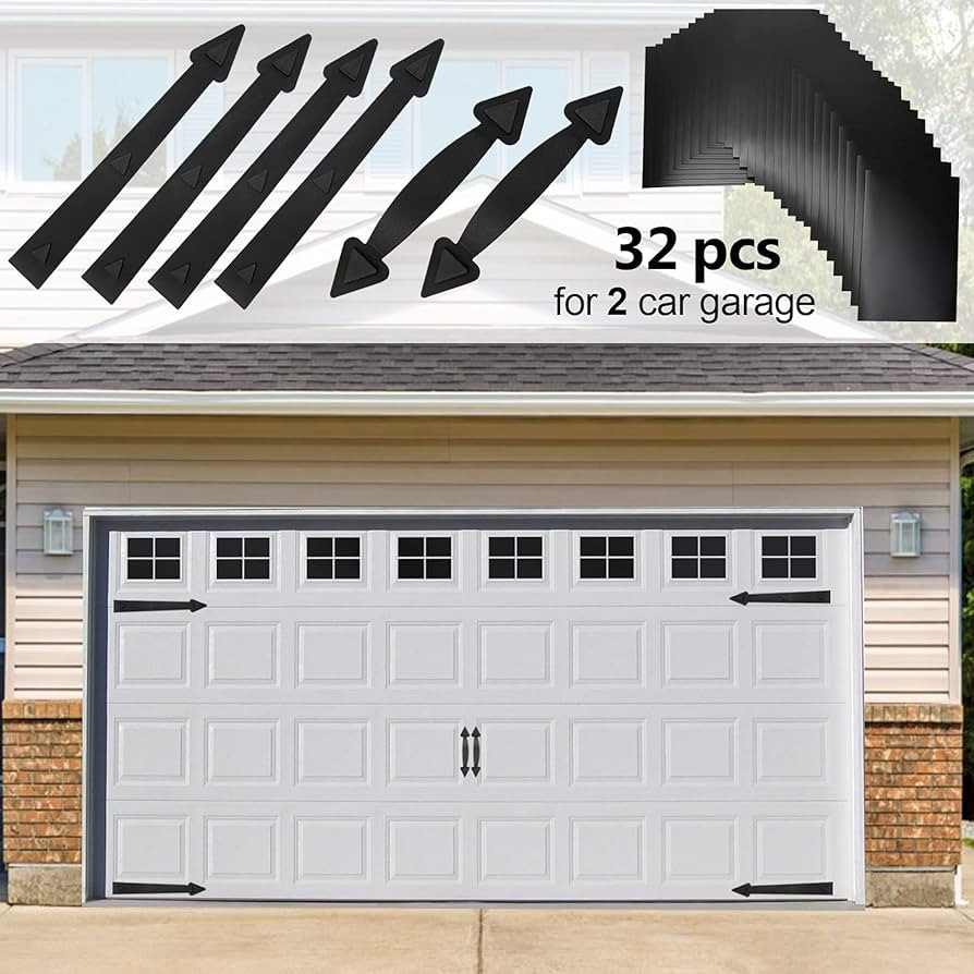 Eapele Magnetic Garage Door Decoration Kit Include Faux Windows Hinges and Handles Black | Amazon (US)
