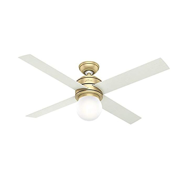 Hunter 59320 Hepburn Ceiling Fan Hunter Light with Wall Control, 52", Modern Brass | Amazon (US)
