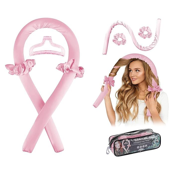 Grafken Heatless Curling Rod Headband, No Heat silk curlers hair rollers for long hair and you ca... | Amazon (US)