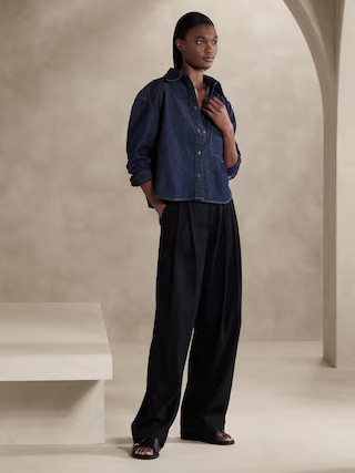 The Boxy Cropped Denim Shirt | Banana Republic (US)