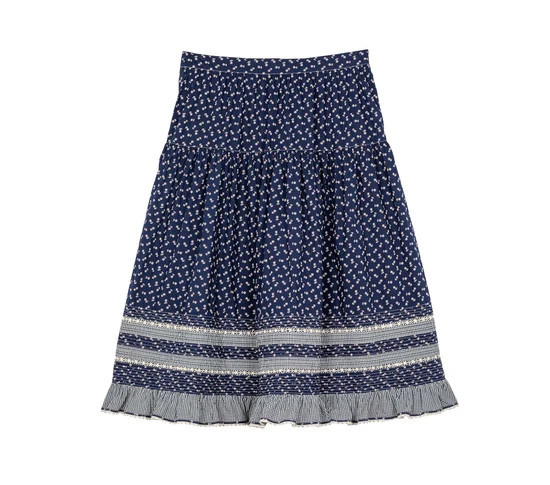 ROSANNA SKIRT - INDIGO CALICO | DÔEN | DOEN