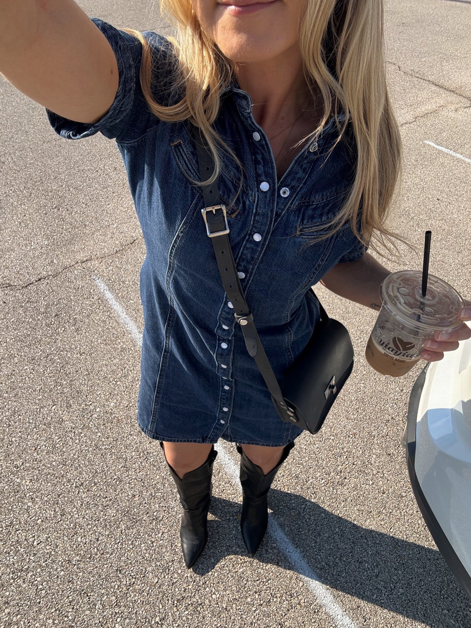 OOTD ✨


Dress: XS (on sale 🚨11-01-25)
Boots: 8 (Old ASOS - tagged very similars!! The Lulus ones are almost identical!) 
Bag: Leather Satchel Co (UK pavilion @ Epcot, FL - tagged similar!)


Denim dress, Jean, Levi’s, black western boots, knee high boots, small black bag, basics, outfit of the day 

#LTKSaleAlert #LTKPetite #LTKFindsUnder100