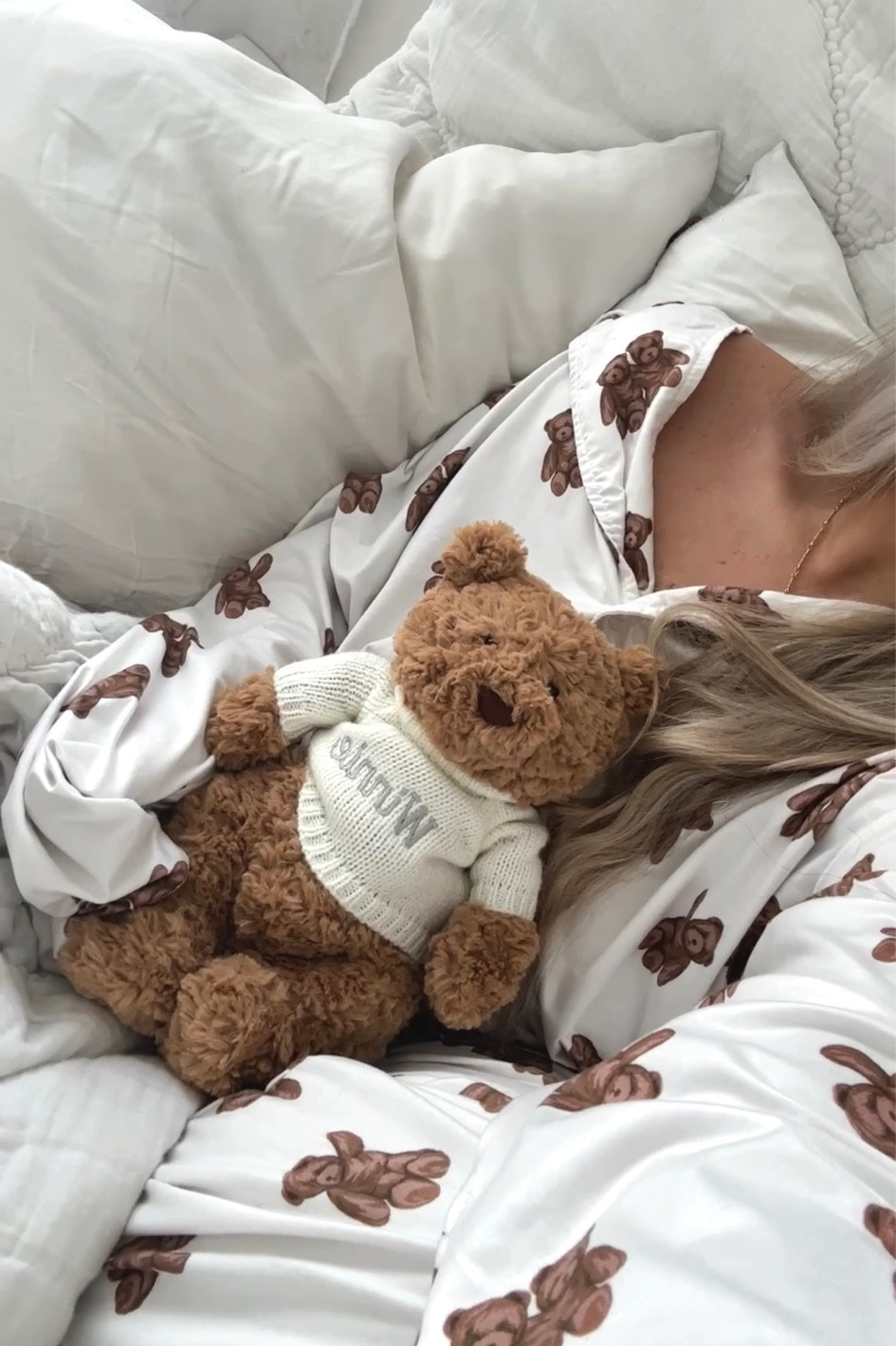 teddy pjs🧸 wearing size L - bear from Jellycat (“bartholomew bear w/personalized cream jumper”) 

Fall outfit. Fall pajamas. Cozy pajamas. Pajama pants set. Loungewear. Lounge set. Teddy bear pj set. Cute pajamas. Cozy outfit inspo 

#LTKCyberWeek #LTKGiftGuide #LTKstyletip