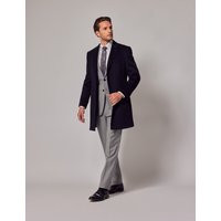 Hawes & Curtis Navy Wool Overcoat Size: 50 reg (EU 60) | Hawes & Curtis (UK)