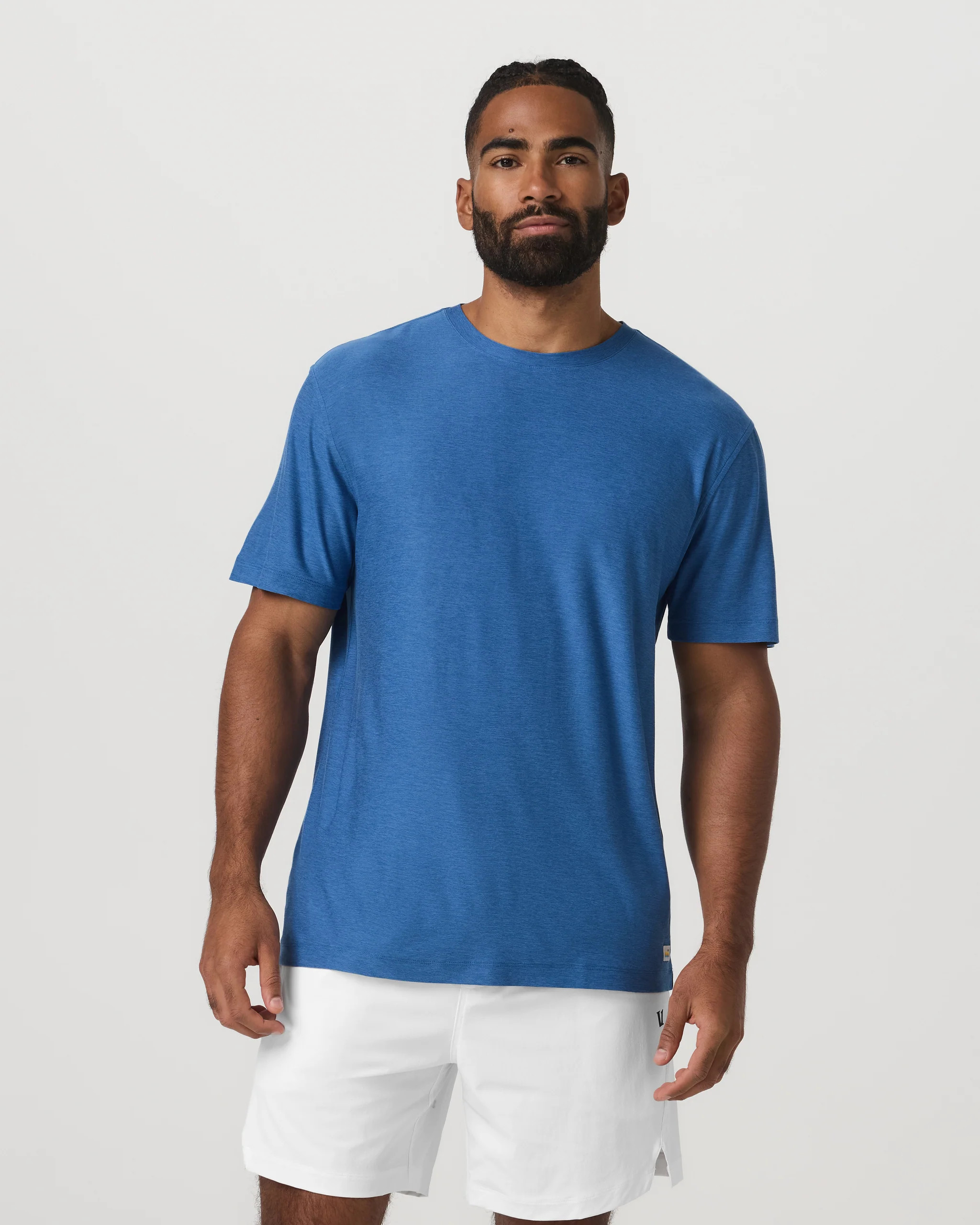 Short Sleeve Strato Tech Tee-Relaxed Fit \u2013 Court Blue Heather \u2013 Vuori | Vuori Clothing (US & Canada)