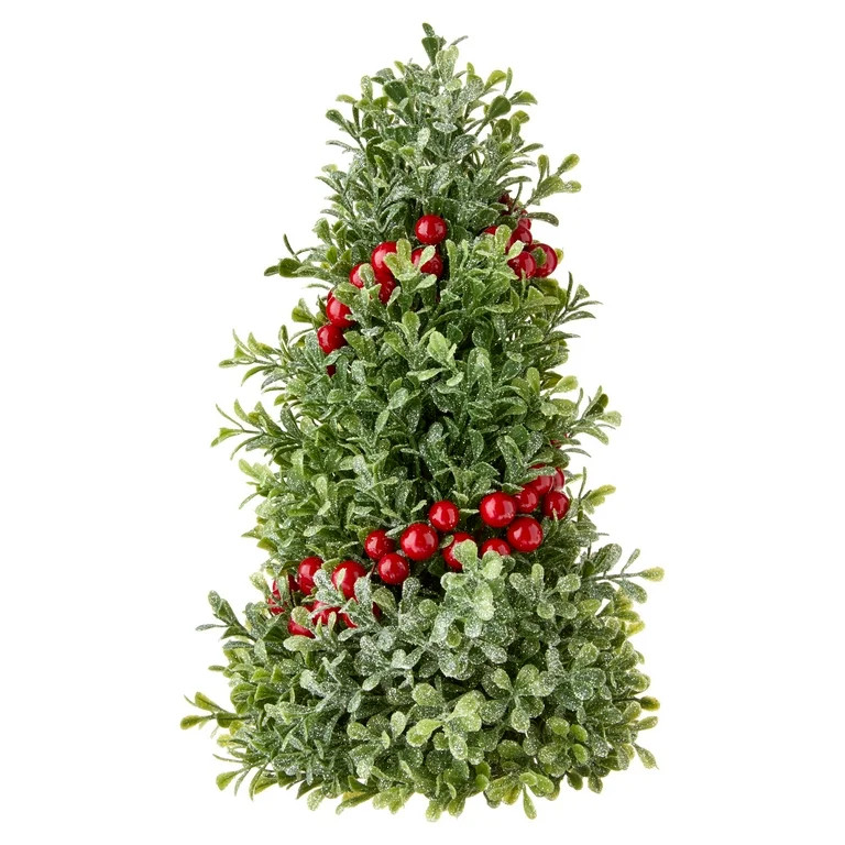 Artificial Boxwood with Berries Topiary, 12", by Holiday Time | Walmart (US)