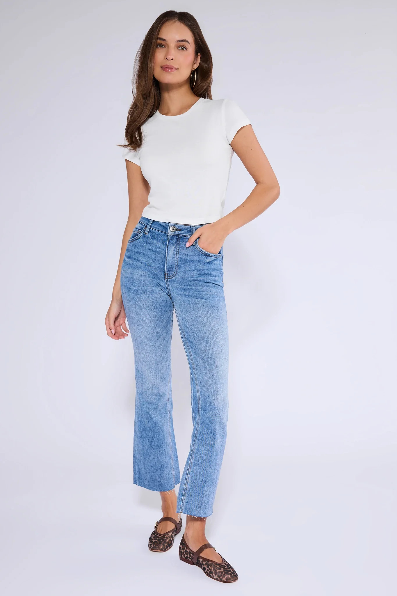 Kelsey Medium Wash Kick Flare Jeans | Avara
