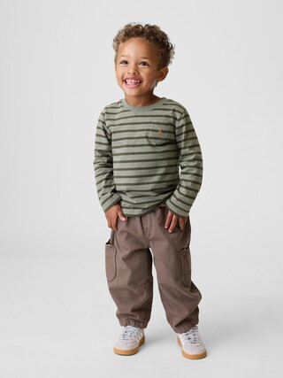 Baby & Toddler Pull-On Bear Pocket Barrel Jeans | Gap (US)