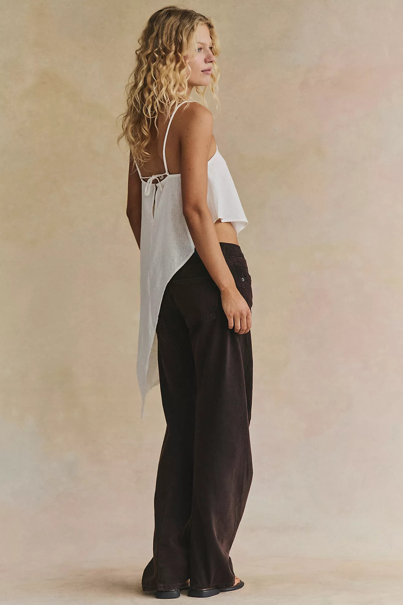 Sandshell Linen Delia Top | Free People (Global - UK&FR Excluded)