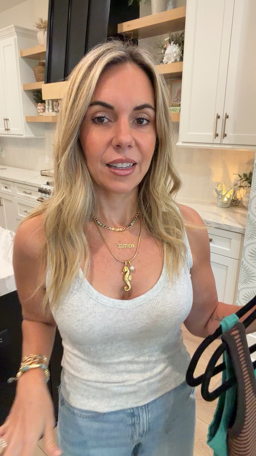 I like to size up in their tank tops because they do run a little snug and a little short. These jeans are true to size and they are a 4.

#LTKootd #LTKmomlife