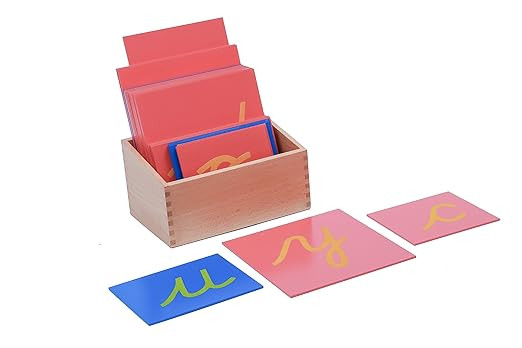 Adena Montessori Lower Case Sandpaper Letters - Cursive -Without Box Cursive Wooden Letters for K... | Amazon (US)