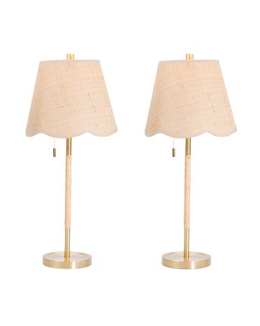 2pk 21in Scalloped Shade Table Lamps | TJ Maxx