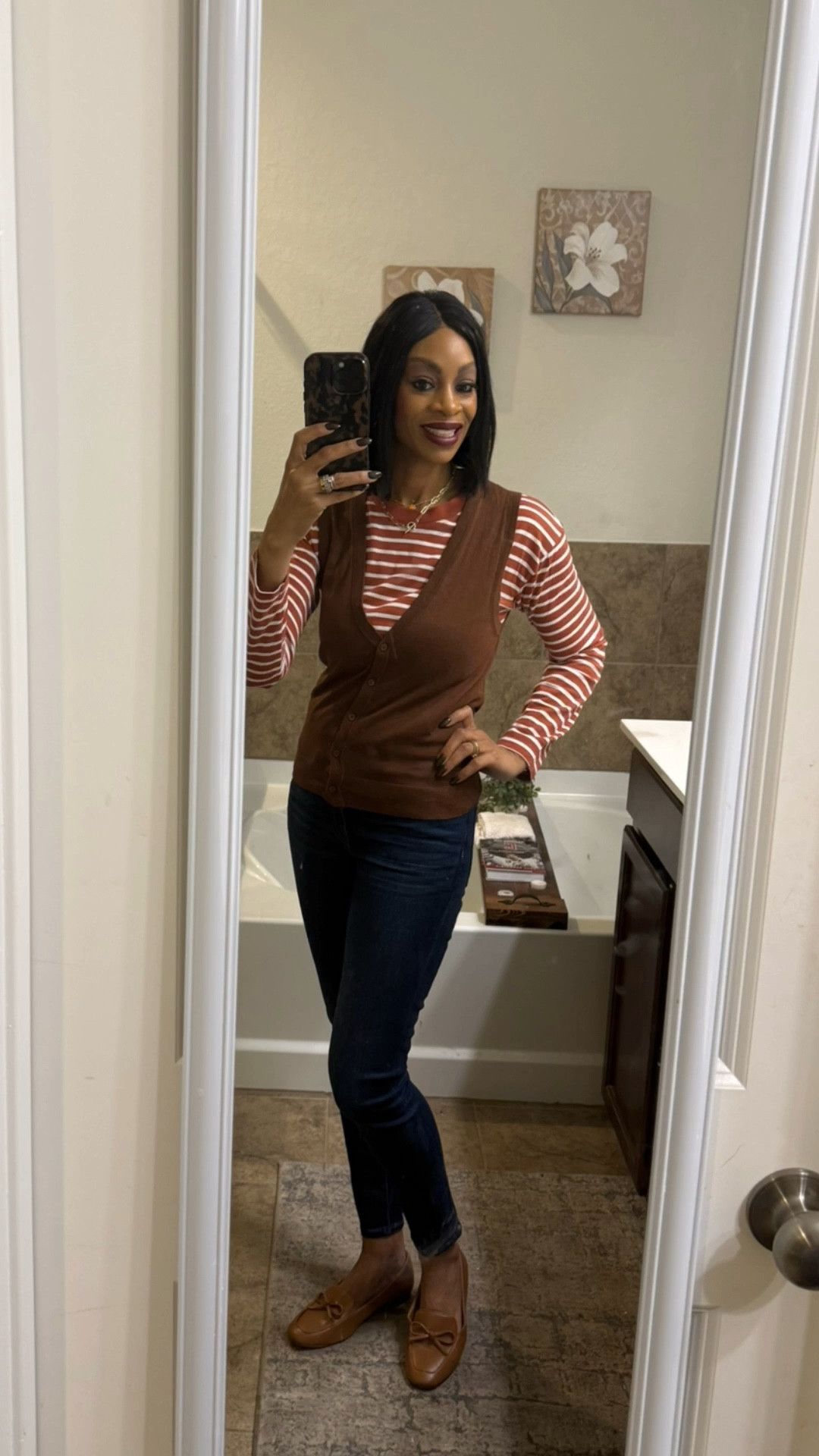 Tuesday’s outfit from @jcrewfactory 🤎
Loving this cozy fall combo—striped top, sweater vest, and loafers for the perfect mix of comfy and chic. 🍂

✨ Shop the full look in my LTK!
#ad #LTKStyle #LTKFallFashion #thesouthernbargainbabe #jcrewfactory #ootd #falloutfit #affordablefashion


#LTKSeasonal #LTKOver40 #LTKStyleTip