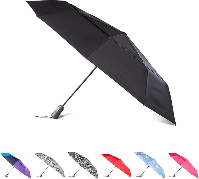 Totes Auto Open/Close Windproof Ultimate Compact Umbrella with UV and Water Repellent Protection | Amazon (US)