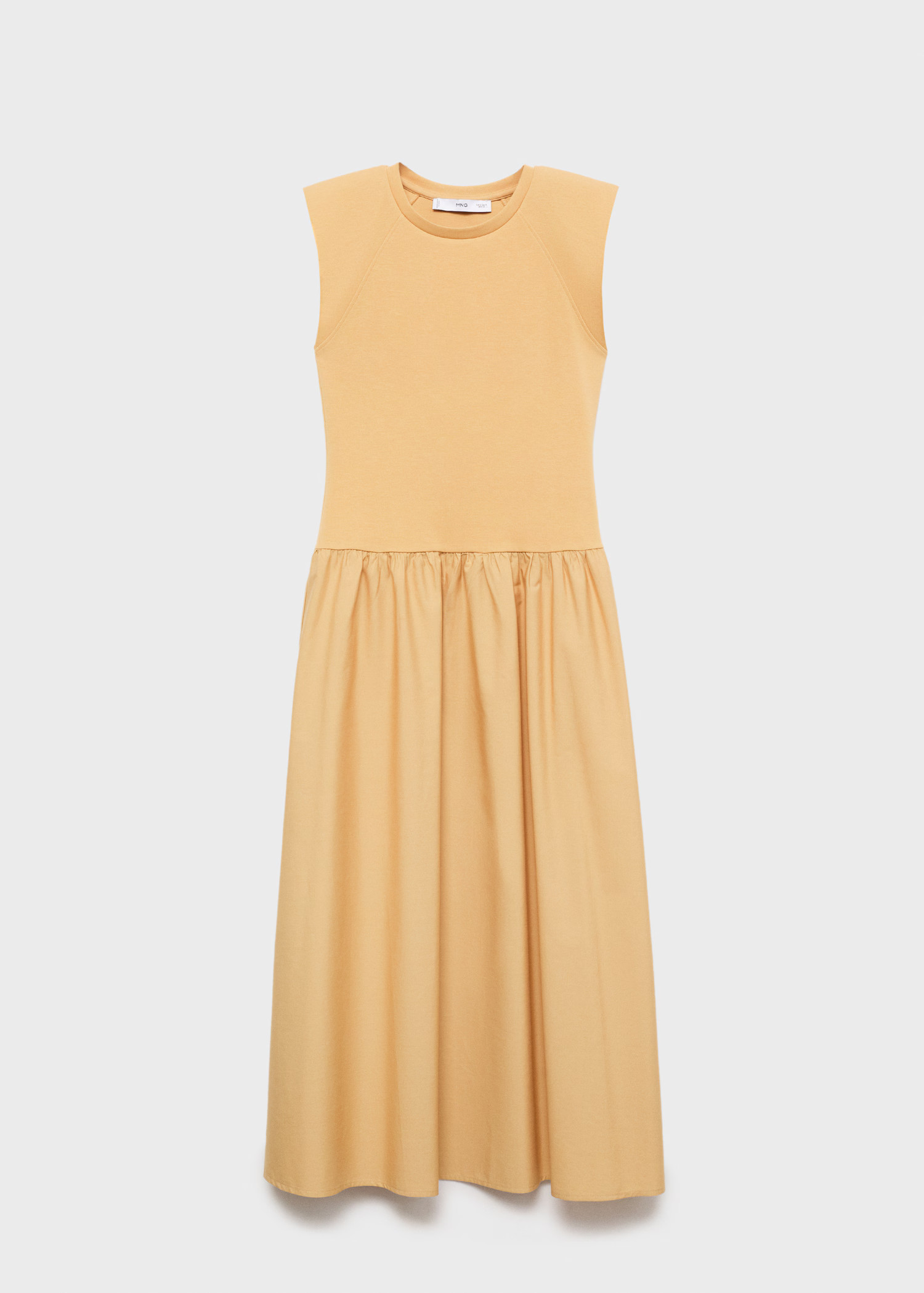 Flared dress in combined fabric | MANGO (UK)
