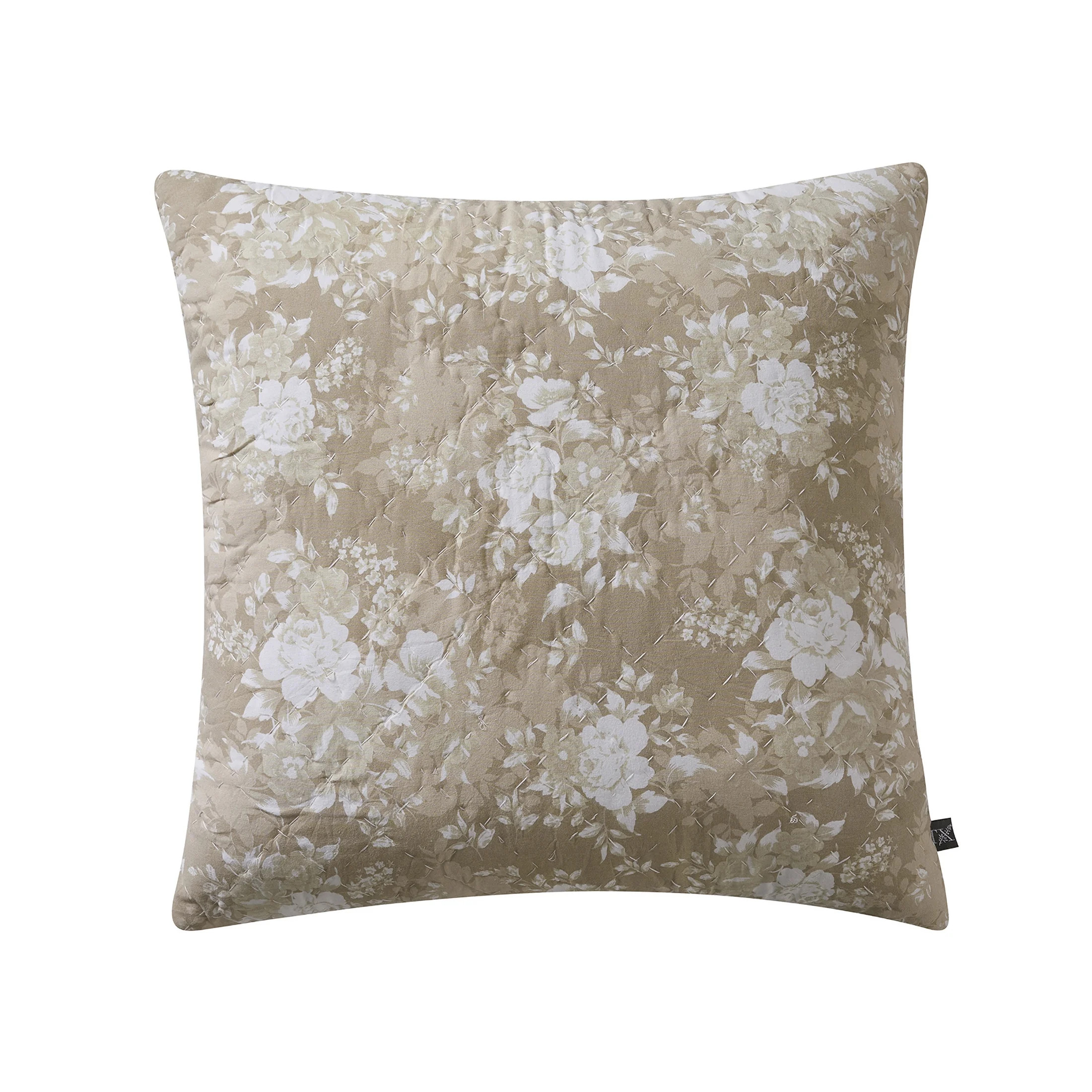 My Texas House 20" x 20" Candace Taupe Floral Cotton Decorative Pillow - Walmart.com | Walmart (US)