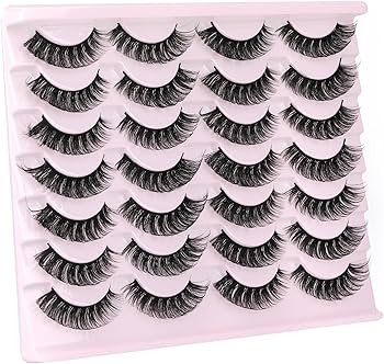 False Eyelashes Russian Strip Lashes Fluffy Fake Eyelashes Extension D Curl Wispy Handmade Soft R... | Amazon (US)