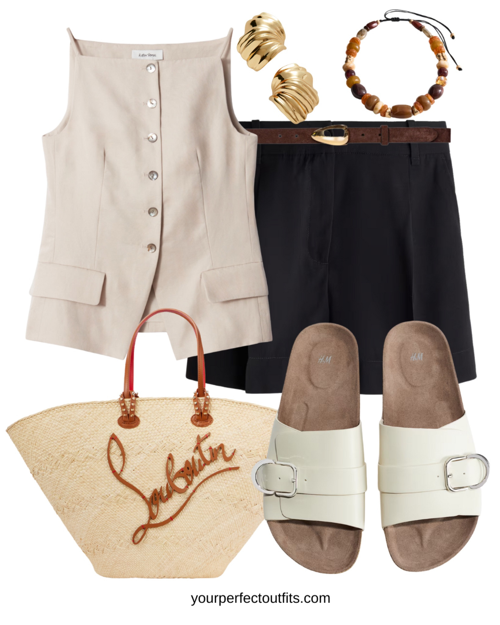 Summer outfit inspiration with a black short 
Linen short for summer looks 

#LTKSummerEdit #LTKFindsUnder50