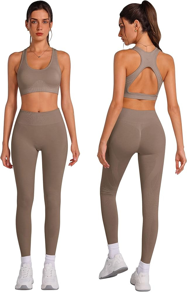 Women's Workout Sets 2 Piece Yoga Tank Top, High Waisted Leggings, Matching Workout Set for Gym, ... | Amazon (US)