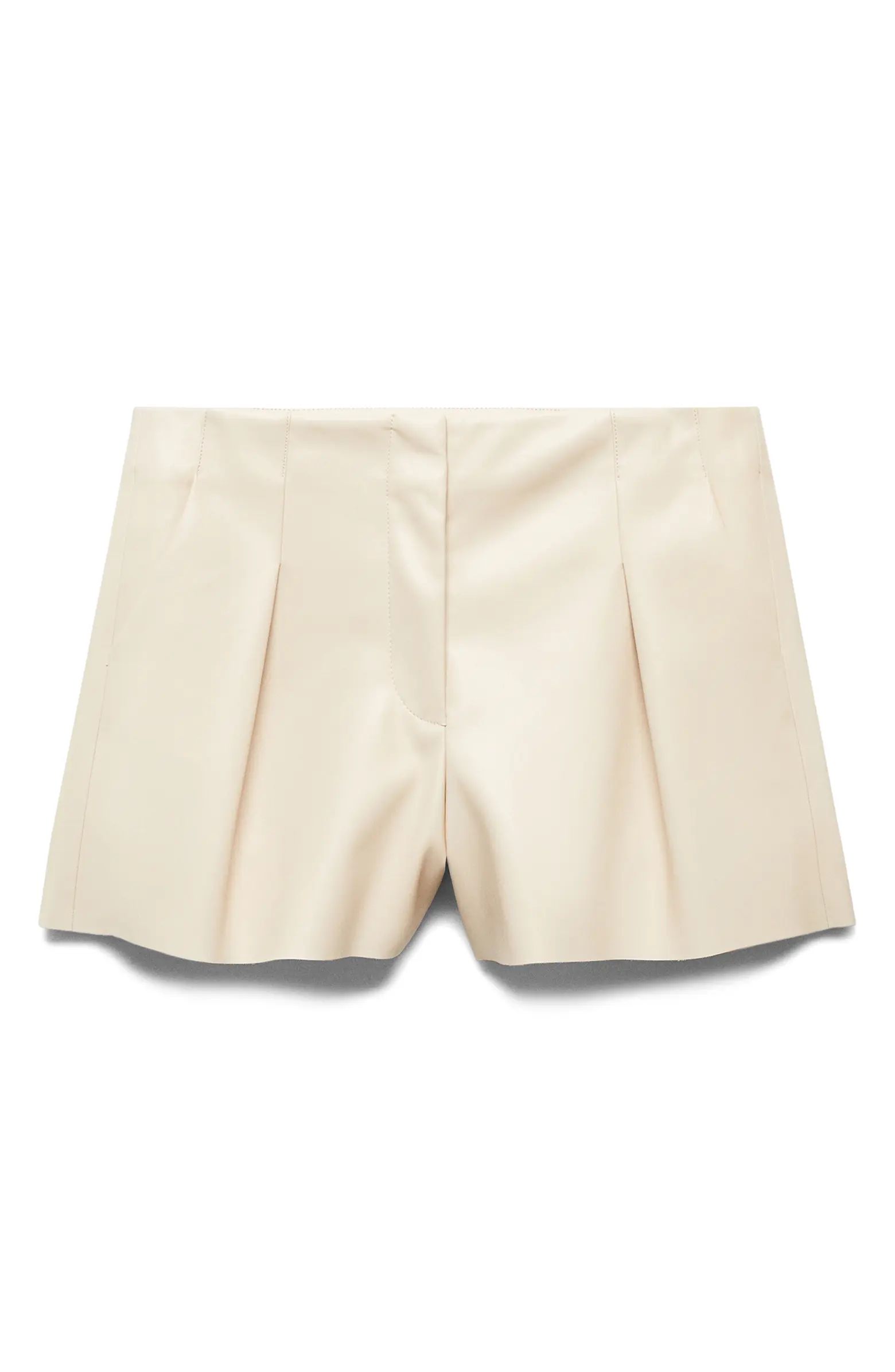 Pleated Faux Leather Shorts | Nordstrom