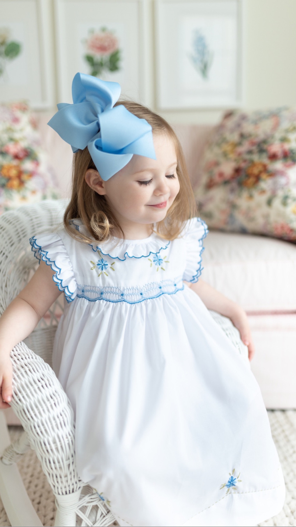 Spring Easter dress for little girls! Charleston is wearing a size 4T. 

#springdresses #Easterdress #blueandwhite

#LTKkids #LTKfamily