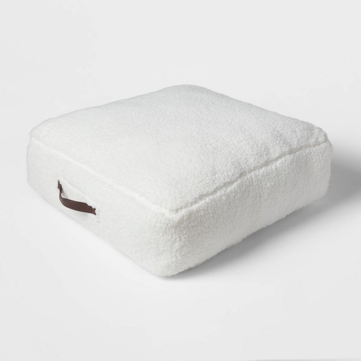 Oversized Sherpa Square Floor Pillow Ivory - Threshold™ | Target
