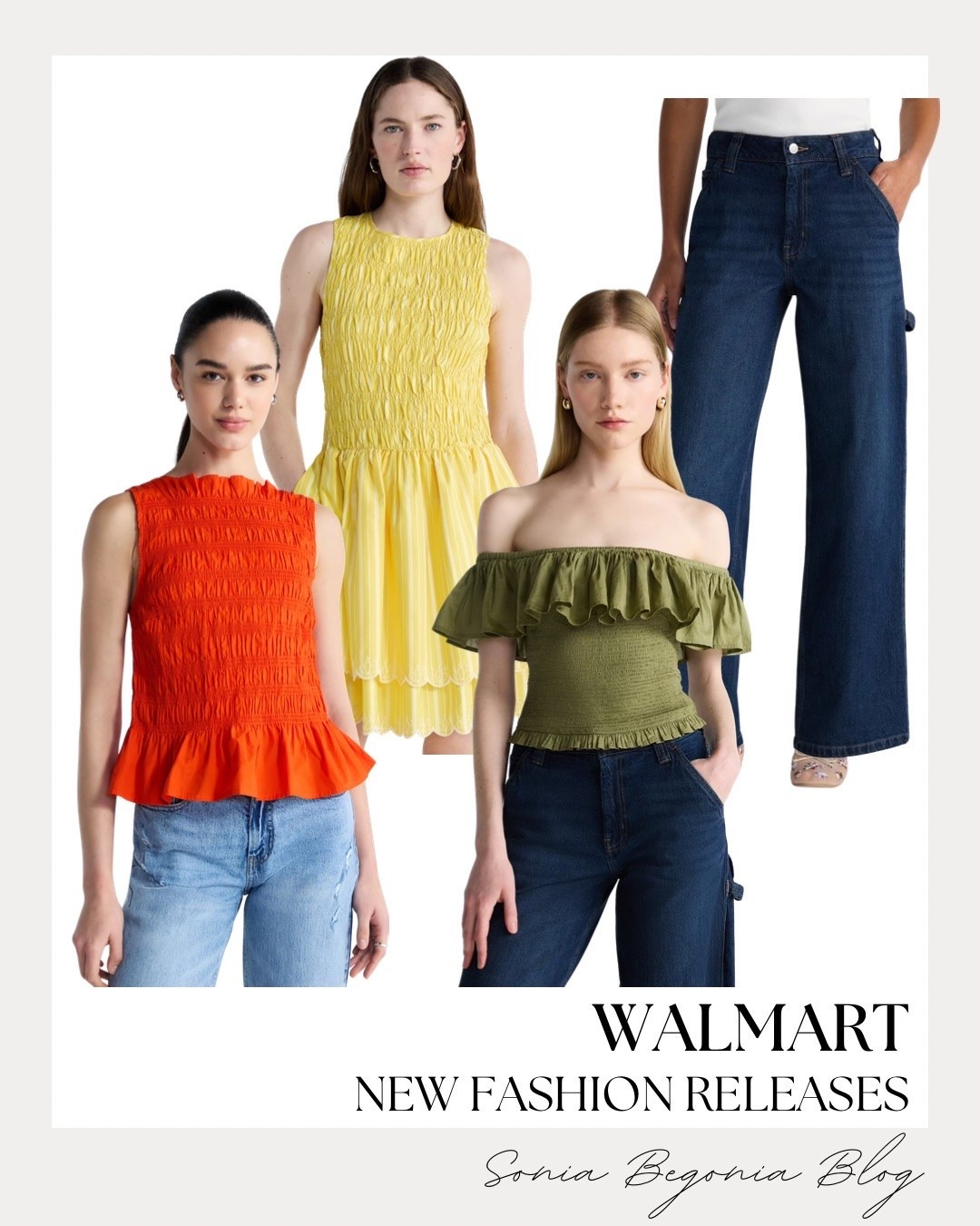 Ready for a wardrobe refresh? These new Walmart tops and denim pieces are giving all the summer vibes! The smocked textures and bold colors are absolute must-haves. ☀️🧡

I am obsessed with the fit of these wide-leg jeans paired with a feminine ruffle top. It’s the perfect blend of casual and polished for any weekend outing! 👖🌿

#WalmartStyle #SummerOutfits #DenimDaily #LTKBeauties #BudgetStyle #NewArrivals

#LTKootd #LTKSeasonal