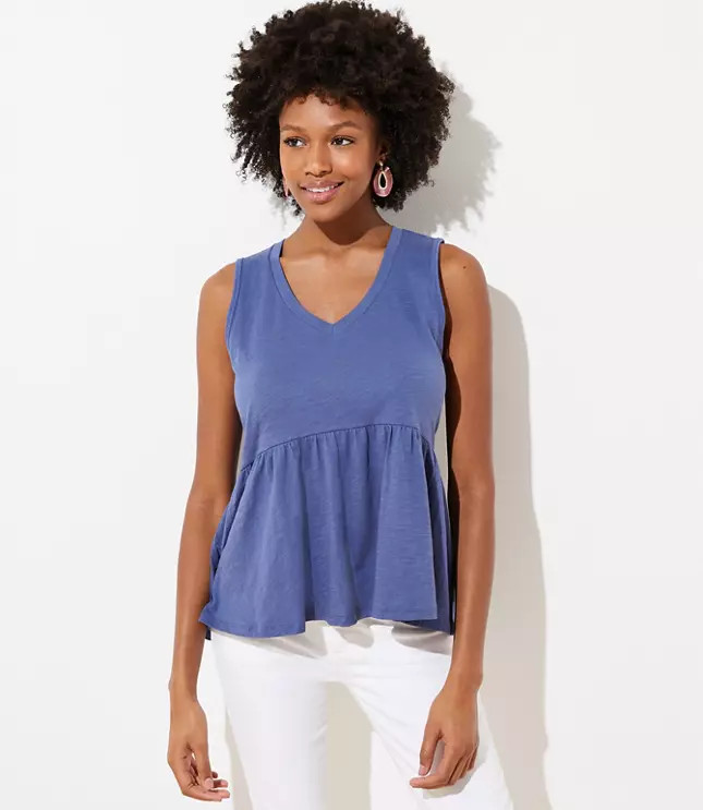 Vintage Soft Peplum Tank | LOFT | LOFT