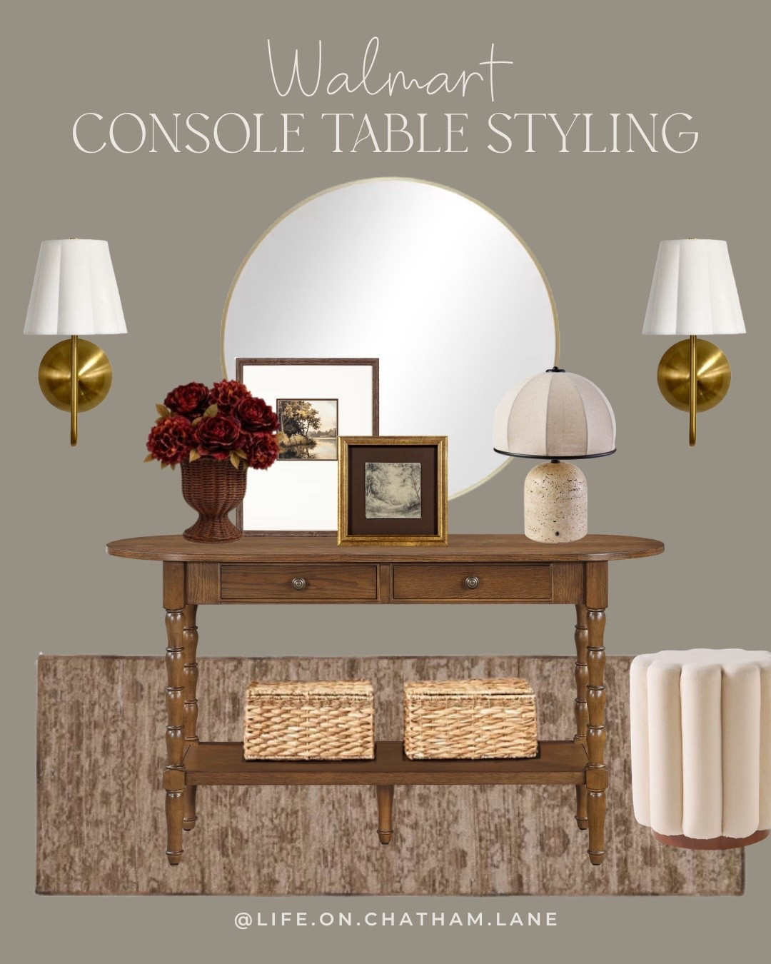 Walmart console table styling! 🤎 I’m loving this beautiful My Texas House console and how these pretty, affordable Walmart finds came together for a cozy home refresh!

#LTKHome #LTKSeasonal