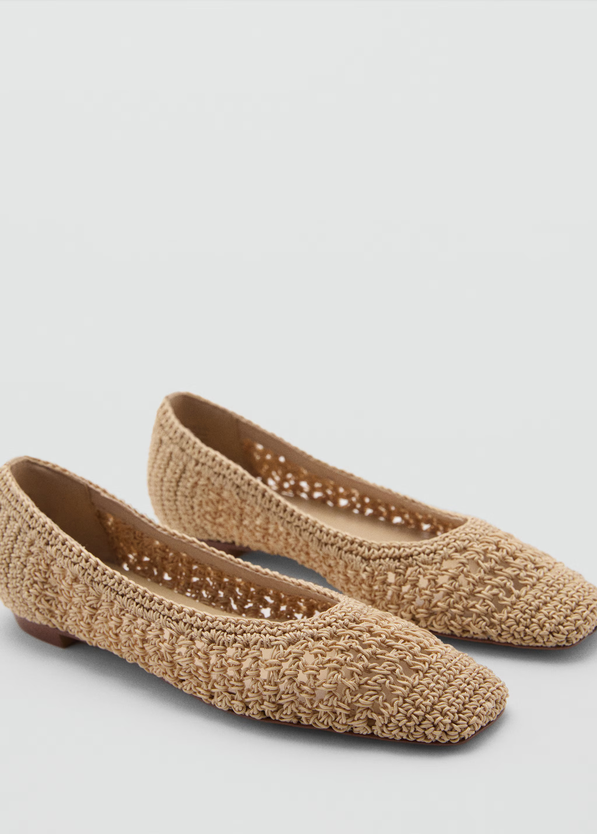 Square-toe braided ballerinas | Mango Canada