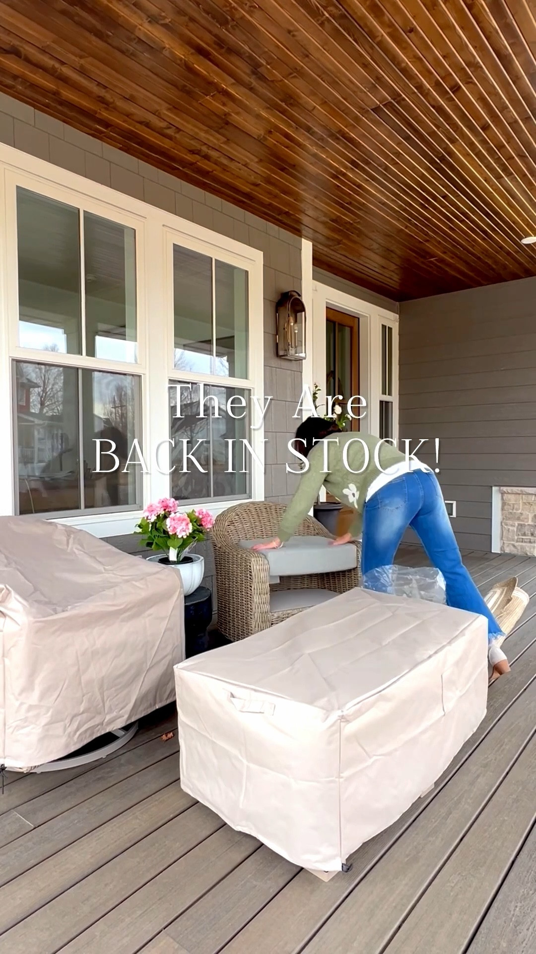 My porch chairs are back in stock! They swivel, glide, come with covers and are so comfy! I have the Gray color, which is a brownish gray, but they’re available in natural/ivory as well  

#LTKSeasonal #LTKVideo #LTKhome