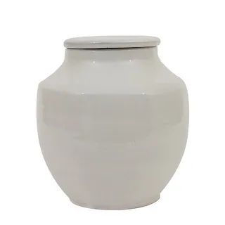 Small Round White Terracotta Cachepot - On Sale - Overstock - 33744881 | Bed Bath & Beyond