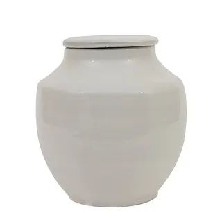 Small Round White Terracotta Cachepot | Bed Bath & Beyond