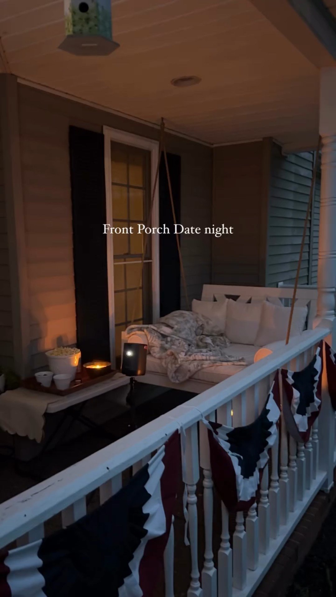 A favorite show on the porch? HEAVEN

I can’t take much credit for this one, it was all Tyler’s idea! I know I’ve said it a million times but the front porch really is our favorite spot in the house and doing things like this never gets old! 

Comment SHOP & I’ll send the links to what I can! The porch swing is from @theporchswingcompany 

The girls kept coming out after we had put them to bed and were so jealous so we’ll definitely be doing this again for them!