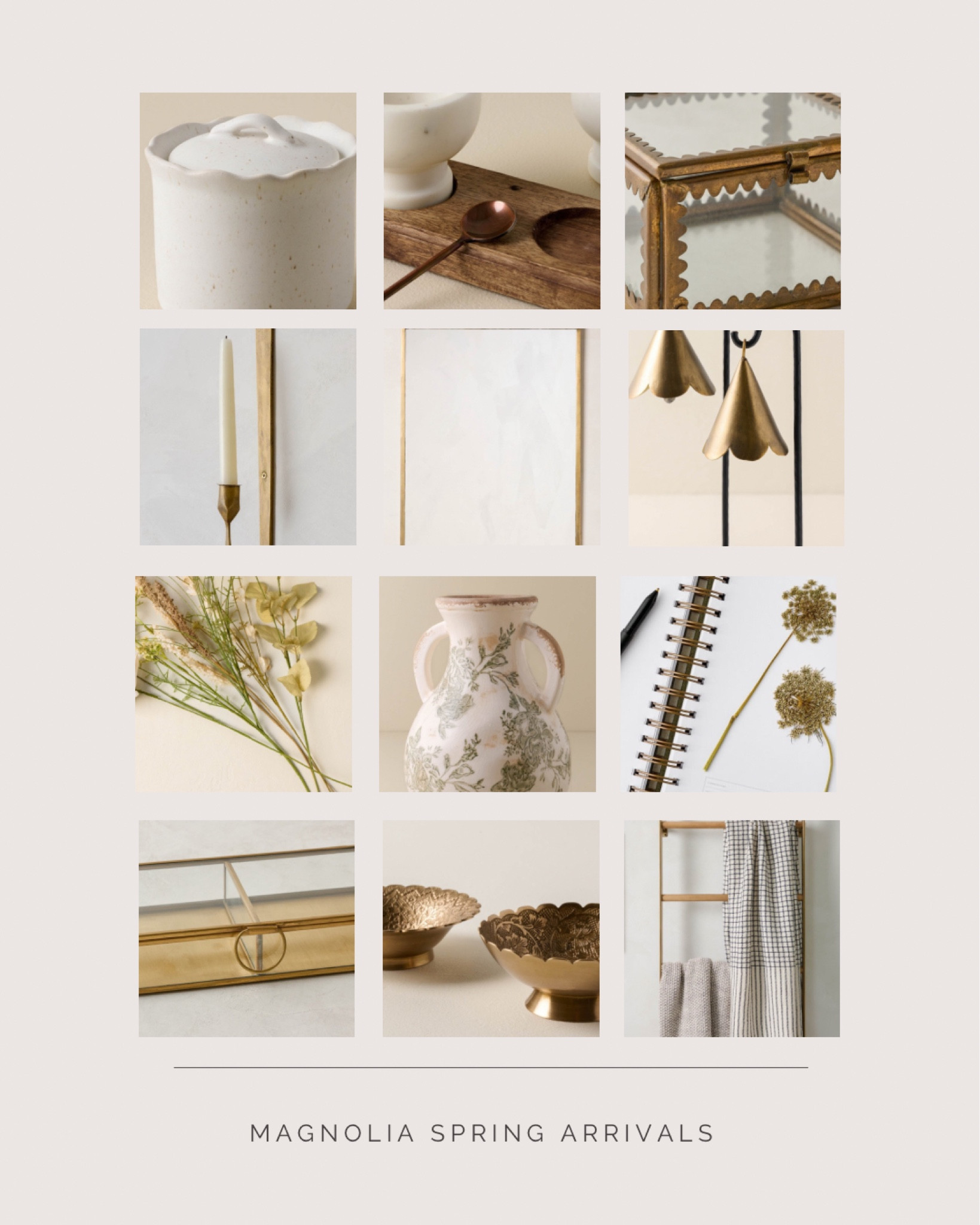 Magnolia Spring Arrivals 


Spring 2024 | Earthy Tones | Brass Decor | Ruffle Decor | Vintage Look | Home Decor Ideas | French Decor | House Inspo 

#LTKfindsunder100 #LTKSeasonal #LTKsalealert