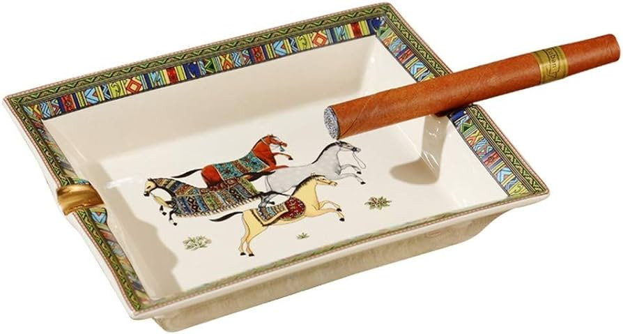 Continental Cigar Ceramic Ashtray Retro Ceramic Ashtray Home Living Room Ktv 7×6in… | Amazon (US)