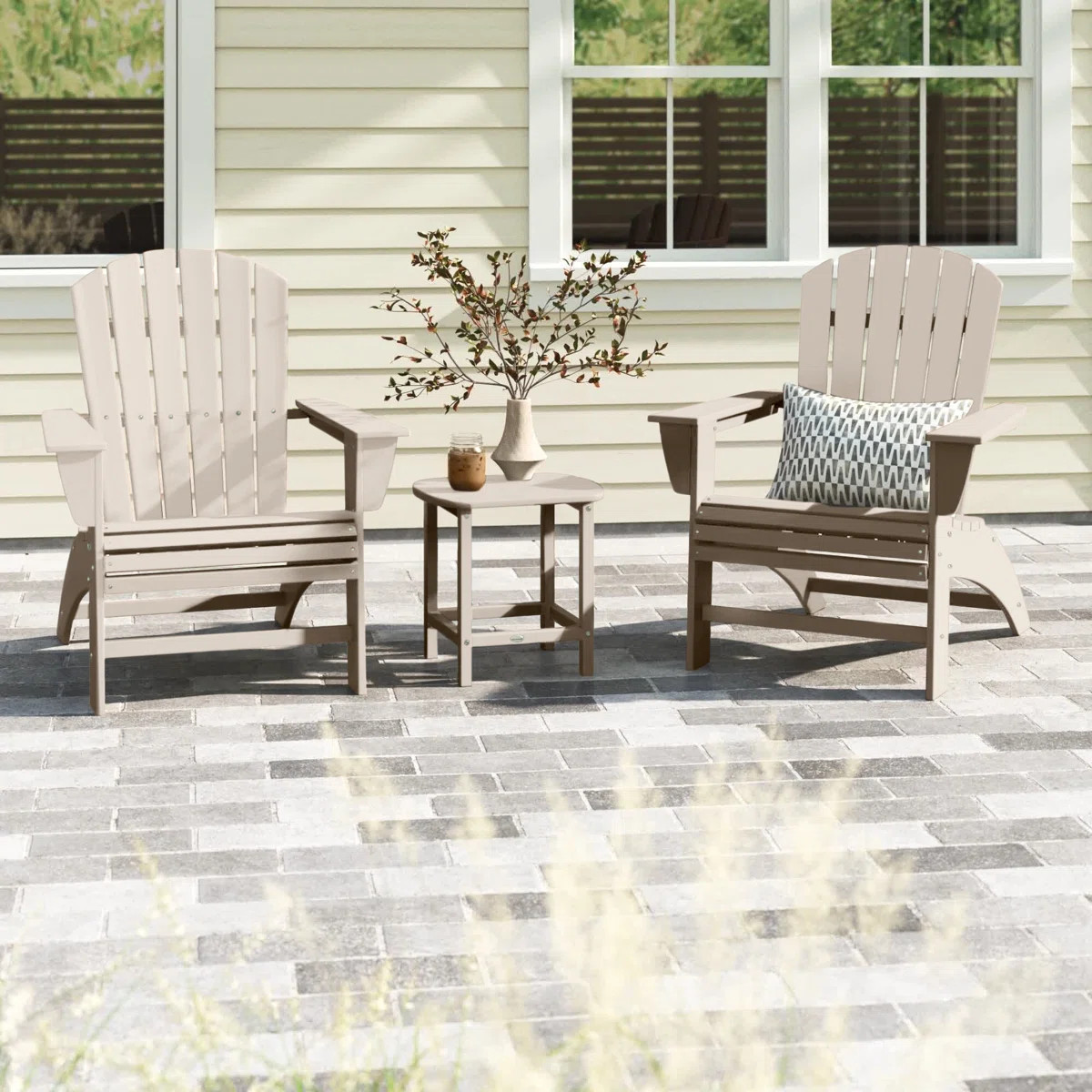 Nautical 3-Piece Curveback Adirondack Set | Wayfair North America