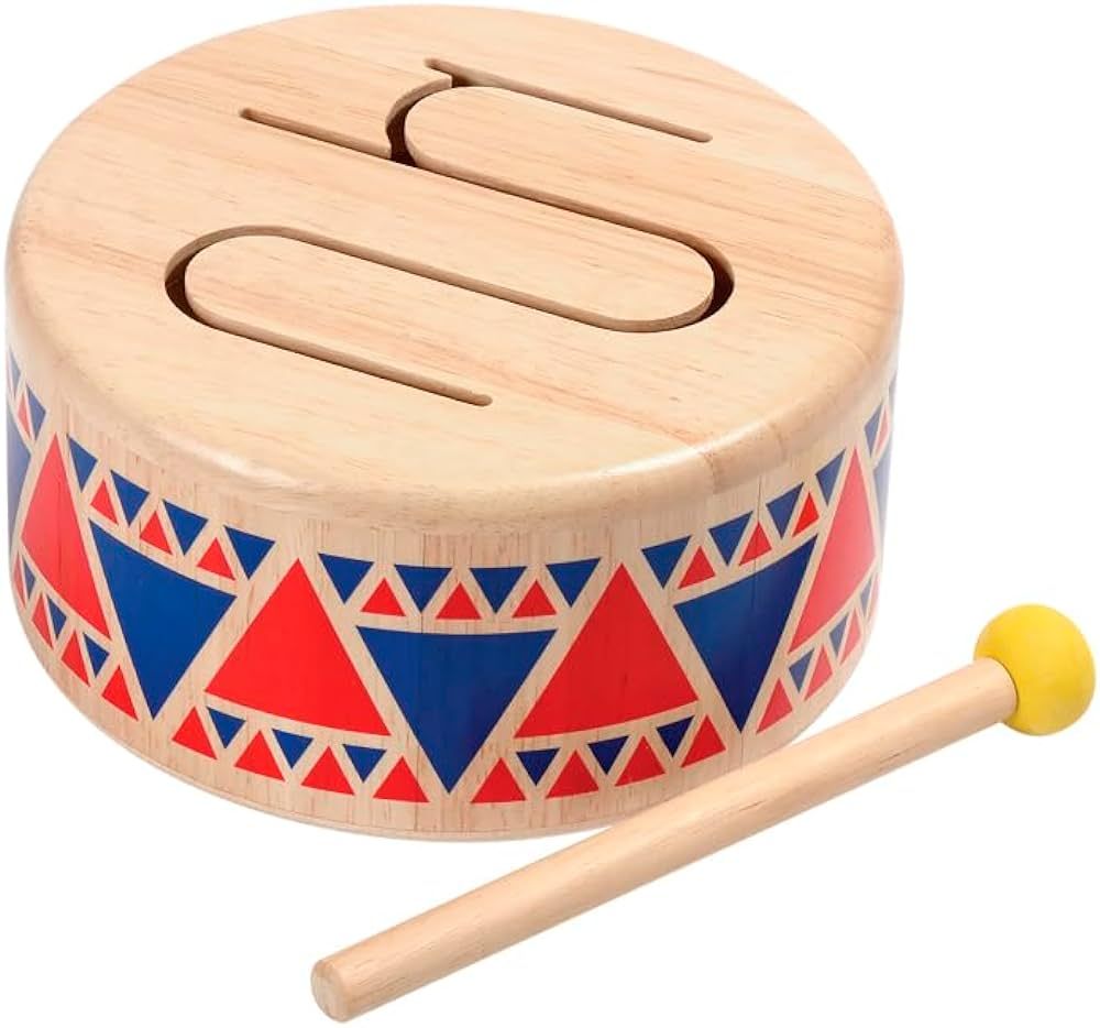 PlanToys Solid Drum Toddler Musical Instrument - Sustainably Made from Rubberwood Featuring Organ... | Amazon (US)