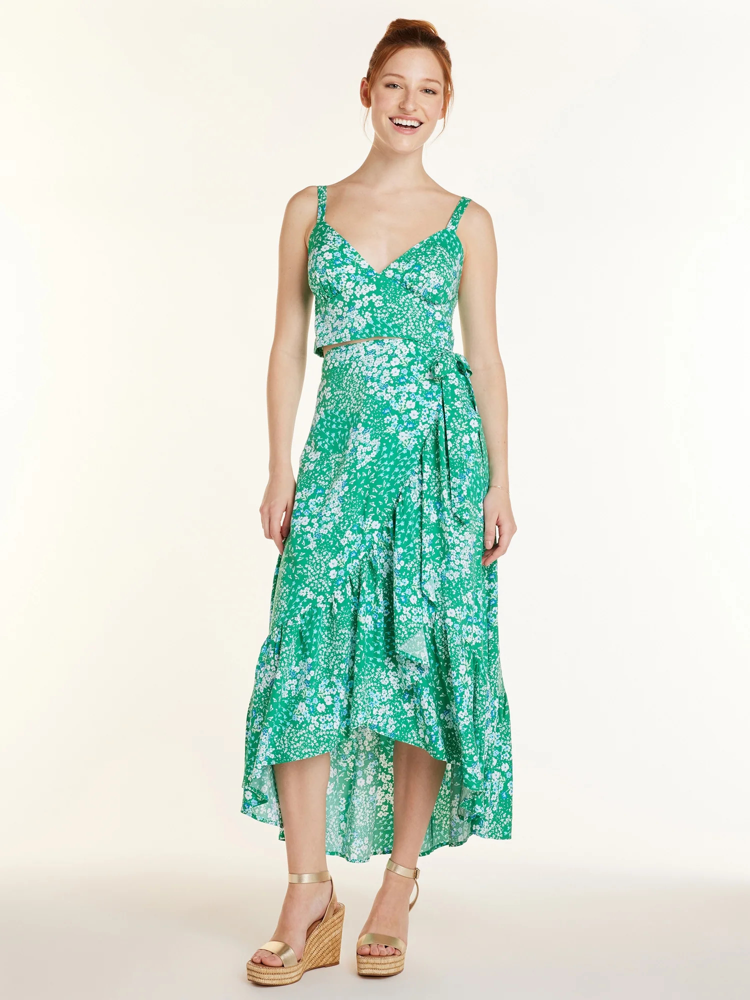 No Boundaries Juniors’ Tank Top and Ruffle Skirt Set, 2-Piece, Sizes XS-XXXL | Walmart (US)