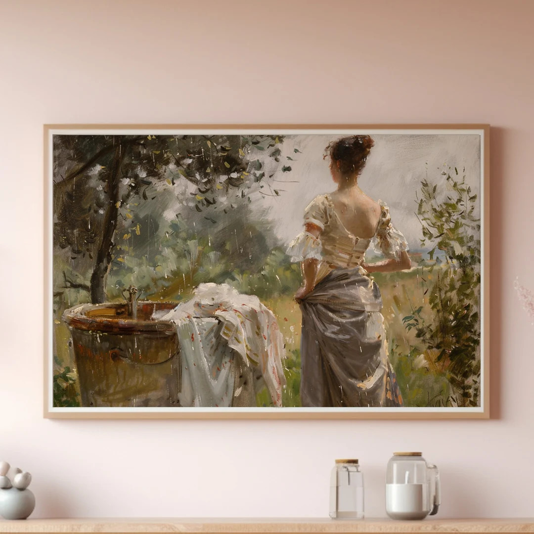 Vintage Laundry Day Art Print Rustic Home Decor Nostalgic Wall Art Cottagecore Aesthetic Antique ... | Etsy (US)