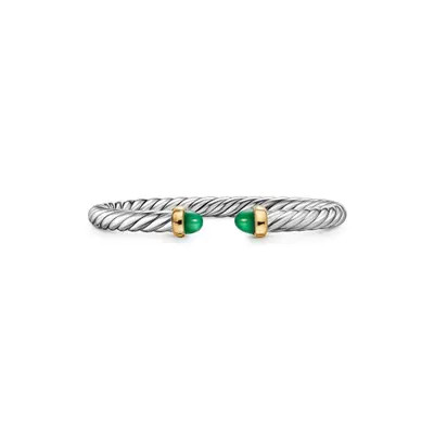 David Yurman Cablespira® Flex Bracelet, 6mm in Black Onyx at Nordstrom, Size Small | Nordstrom