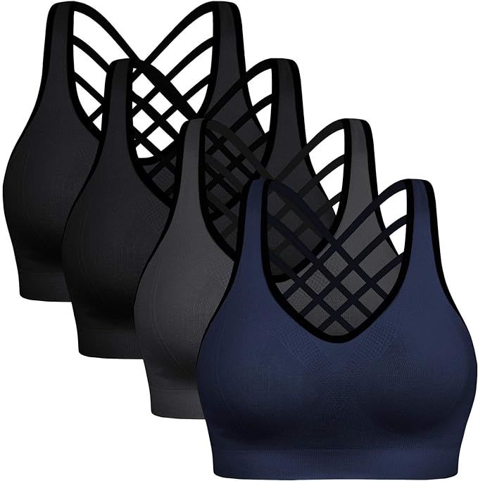BHRIWRPY Soft Padded Sport Bras for Women - Everyday Cute Supportive for Yoga Running Workout Exe... | Amazon (US)