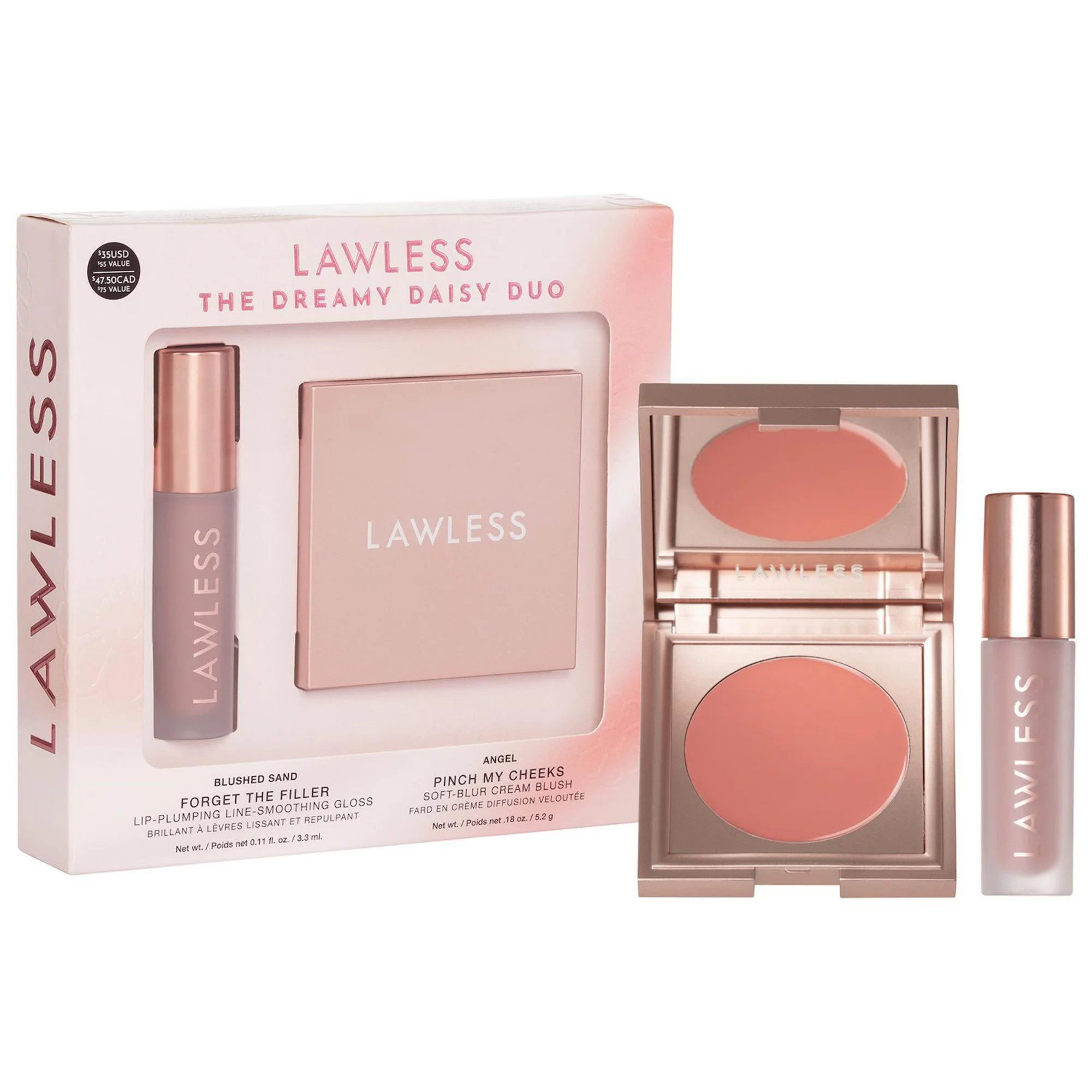 LAWLESS The Dreamy Daisy Lip-Plumping Gloss and Cream Blush Set | Kohl's
