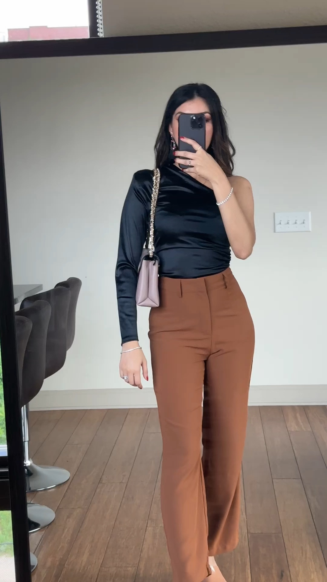 Anniversary outfit that’s trendy for the summer. Off the shoulder black top paired with brown linen pants and pink Valentino purse along with dusty pink Valentino purse. Summer aesthetic outfit inspiration 

#LTKSeasonal #LTKstyletip #LTKunder100