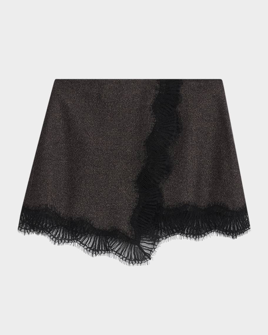 Sophia Sparkly Lace-Trim Mini Skirt | Neiman Marcus