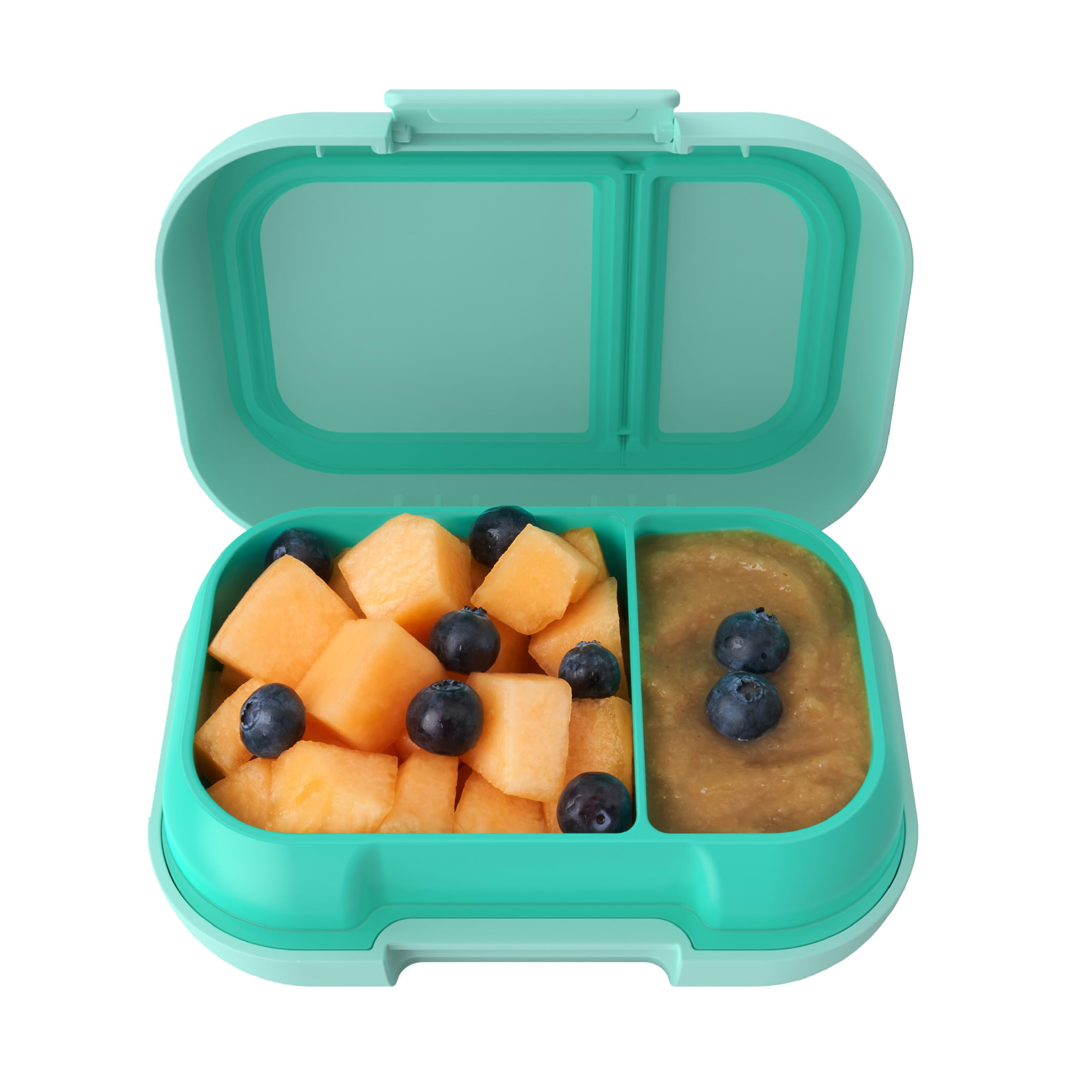 Bentgo Kids Snack - 2 Compartment Leak-Proof Bento Box Container for Snacks and Small Meals, Easy-Open Latch, Dishwasher Safe, BPA-Free for School, Daycare, & Sports - Ideal for Ages 3+ (Aqua) | Amazon (US)