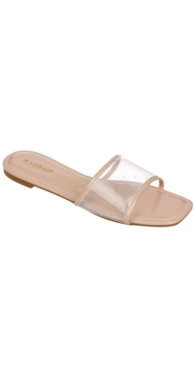 Women's Kick Transparent Slide On Flat Sandals - Beige-Tan-5583656235313   | Burkes Outlet | bealls