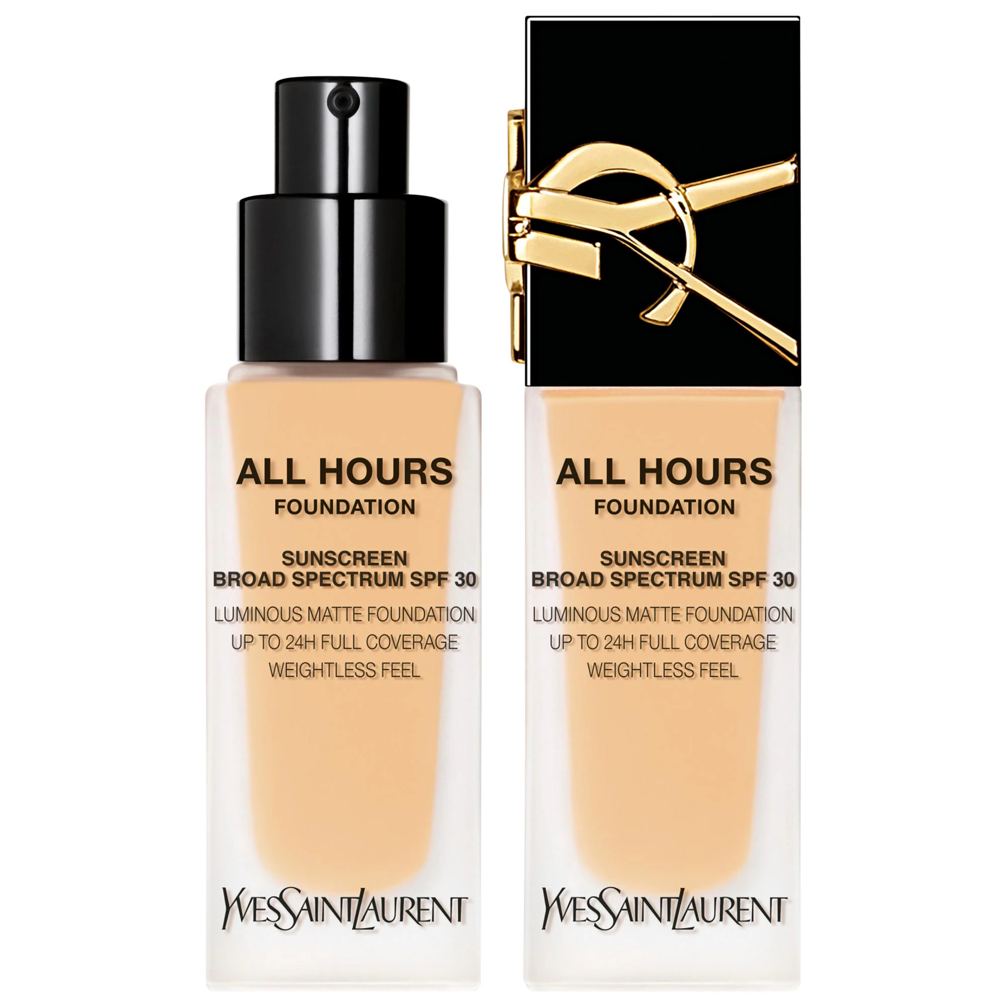 Yves Saint Laurent All Hours Luminous Natural Matte Foundation 24H Longwear SPF 30 with Hyaluronic Acid LW1 .85 oz. / 25 mL | Sephora (US)